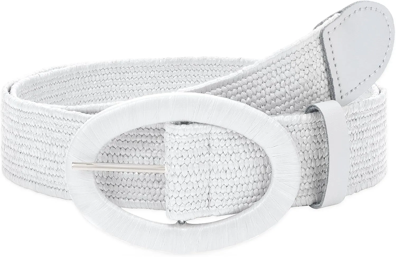 WHIPPY Women Straw Woven Elastic Stretch Waist Belt, Boho Braided Skinny Dress Belts for Women