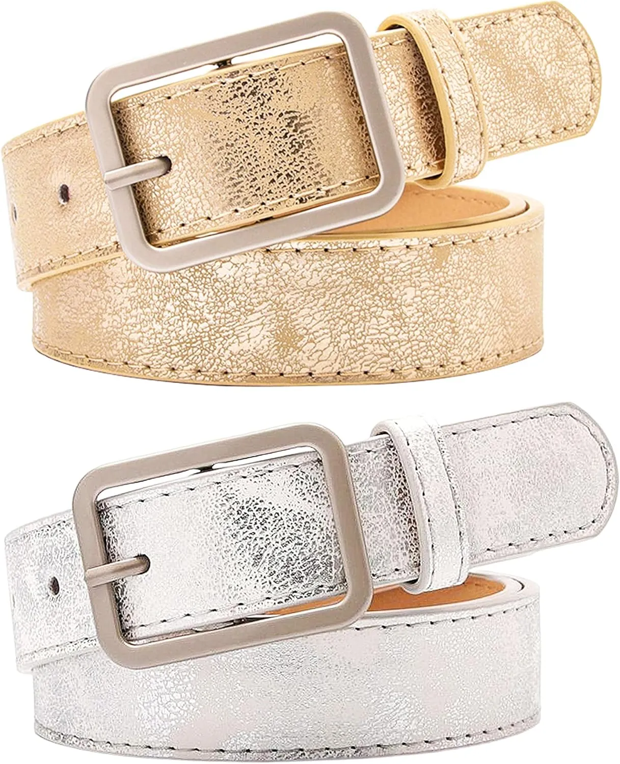 Women Bling Belts Shiny Gold Silver Leather Belt Club Party Jeans Pants Dresses Belts