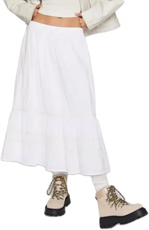 Women Boho Long Skirt Y2k Elastic High Waist Ruffle Pleated Swing Maxi Skirt Casual Tiered Prairie Flowy Aline Skirt