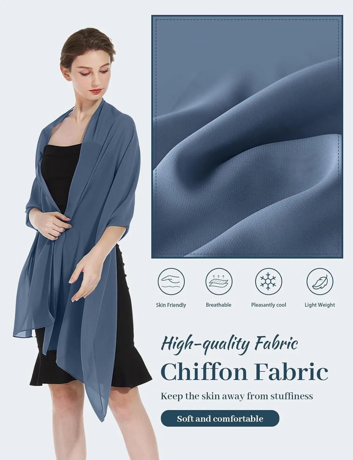 Women Chiffon Shawls and Wraps for Evening Dresses Wedding Party Travel Scarves Pashmina Bikini Cover Up