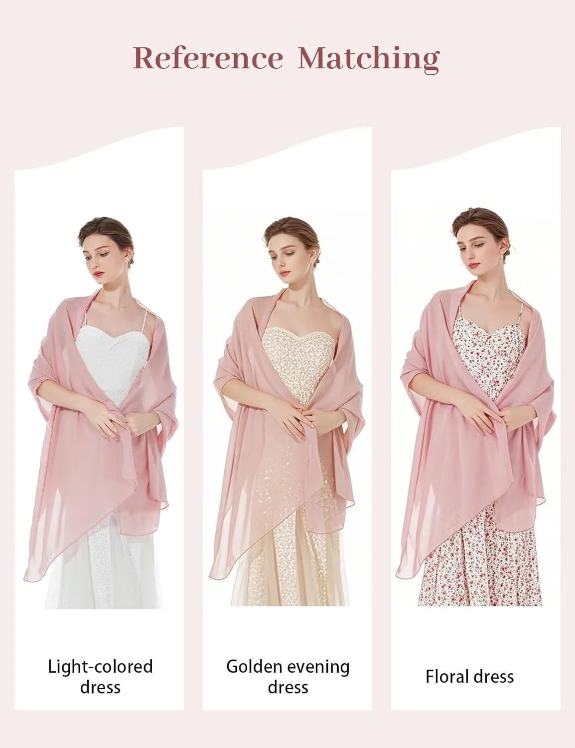 Women Chiffon Shawls and Wraps for Evening Dresses Wedding Party Travel Scarves Pashmina Bikini Cover Up