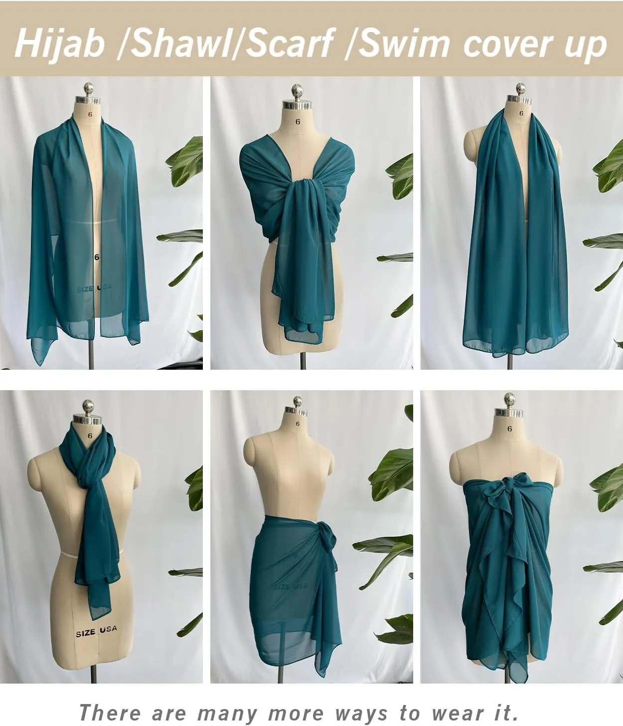 Women Chiffon Shawls and Wraps for Evening Dresses Wedding Party Travel Scarves Pashmina Bikini Cover Up