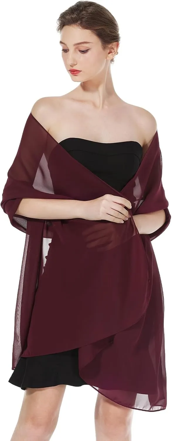 Women Chiffon Shawls and Wraps for Evening Dresses Wedding Party Travel Scarves Pashmina Bikini Cover Up