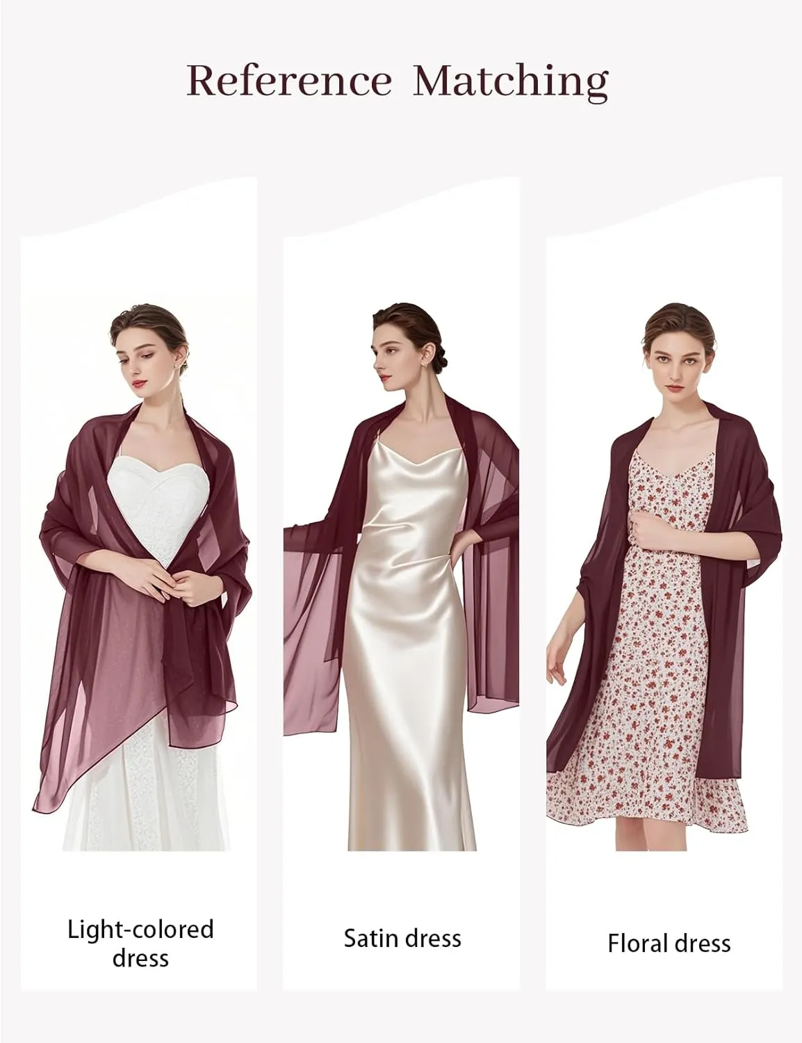 Women Chiffon Shawls and Wraps for Evening Dresses Wedding Party Travel Scarves Pashmina Bikini Cover Up