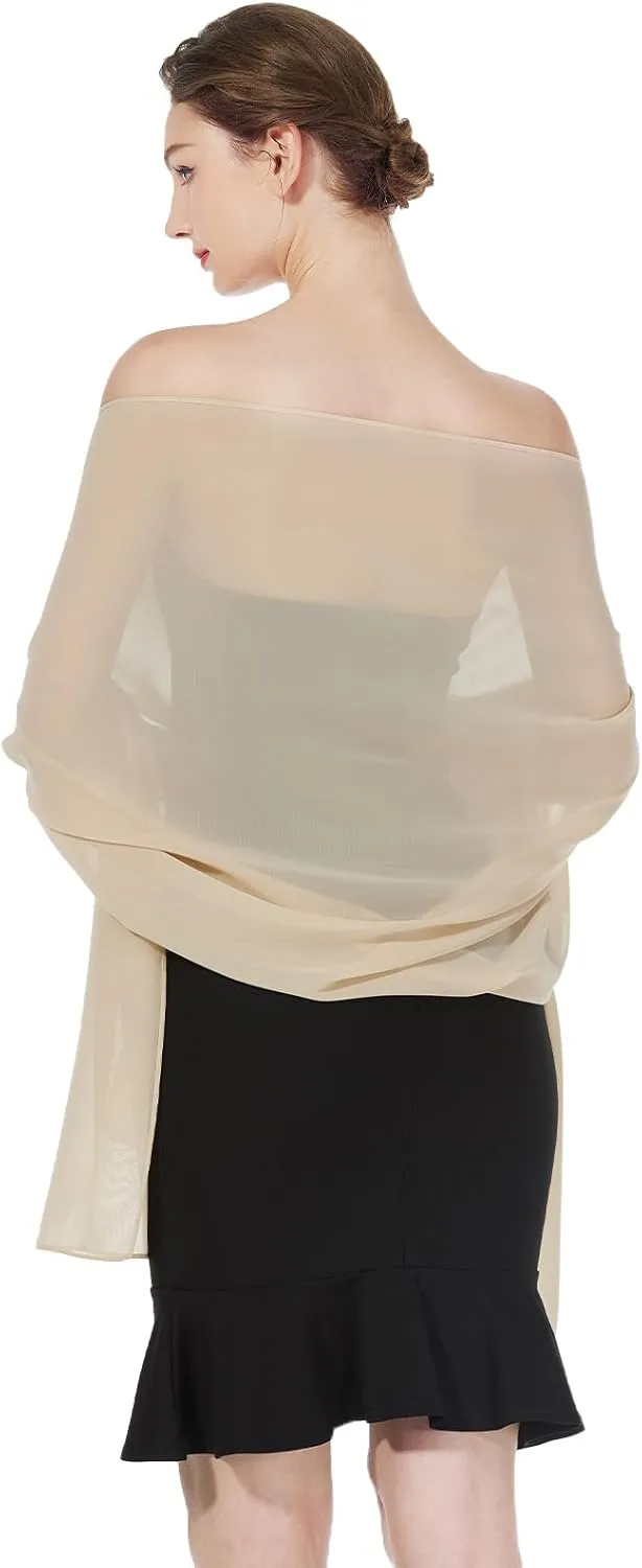 Women Chiffon Shawls and Wraps for Evening Dresses Wedding Party Travel Scarves Pashmina Bikini Cover Up