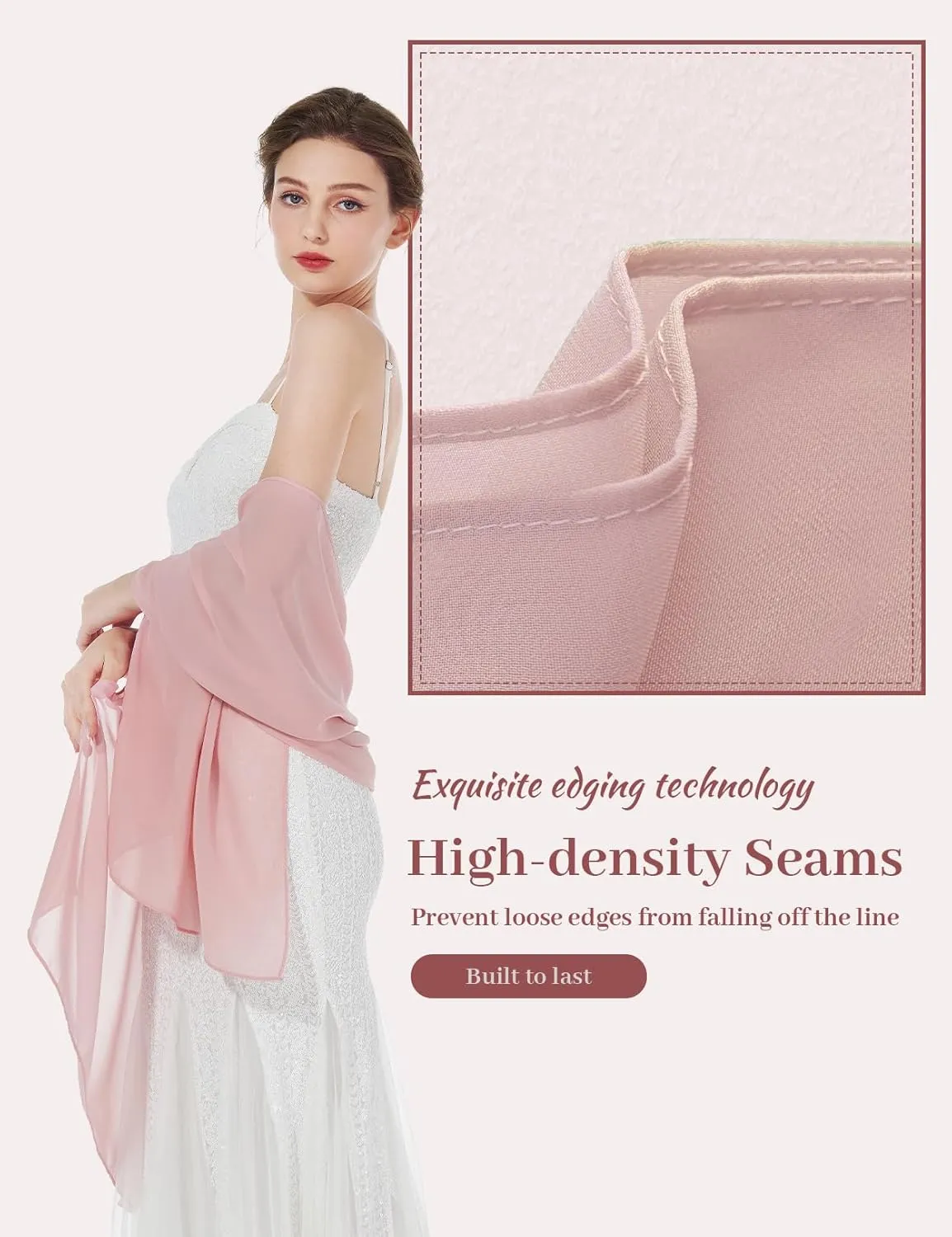 Women Chiffon Shawls and Wraps for Evening Dresses Wedding Party Travel Scarves Pashmina Bikini Cover Up
