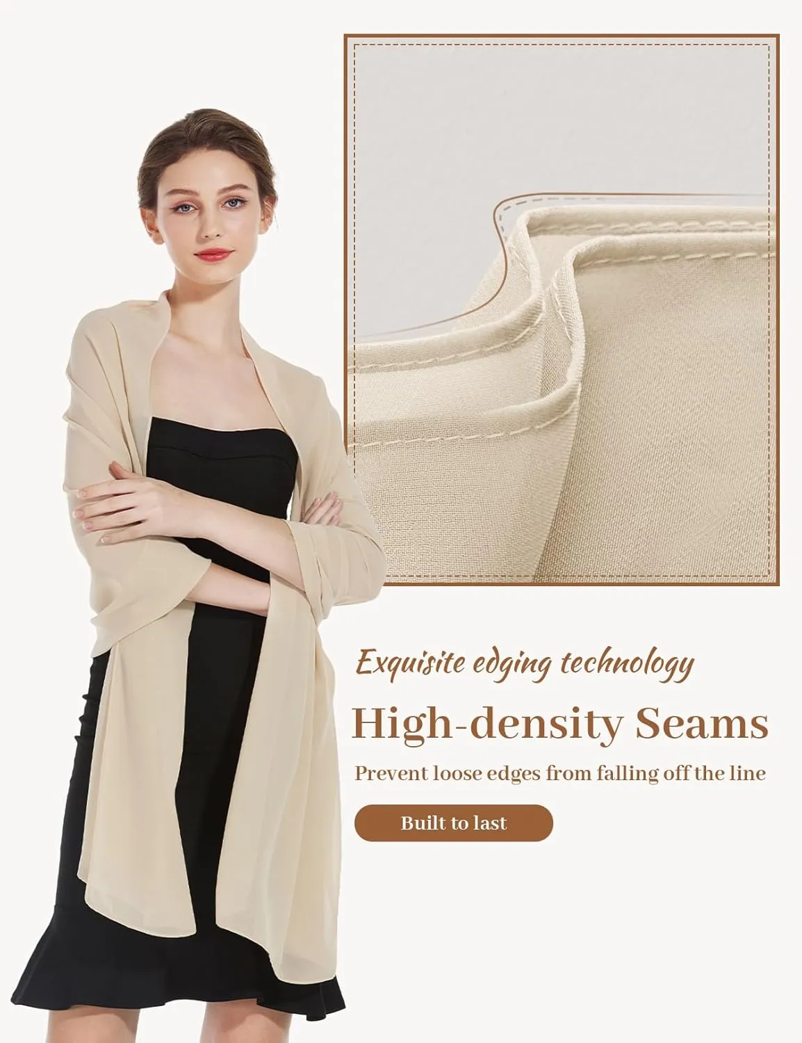Women Chiffon Shawls and Wraps for Evening Dresses Wedding Party Travel Scarves Pashmina Bikini Cover Up