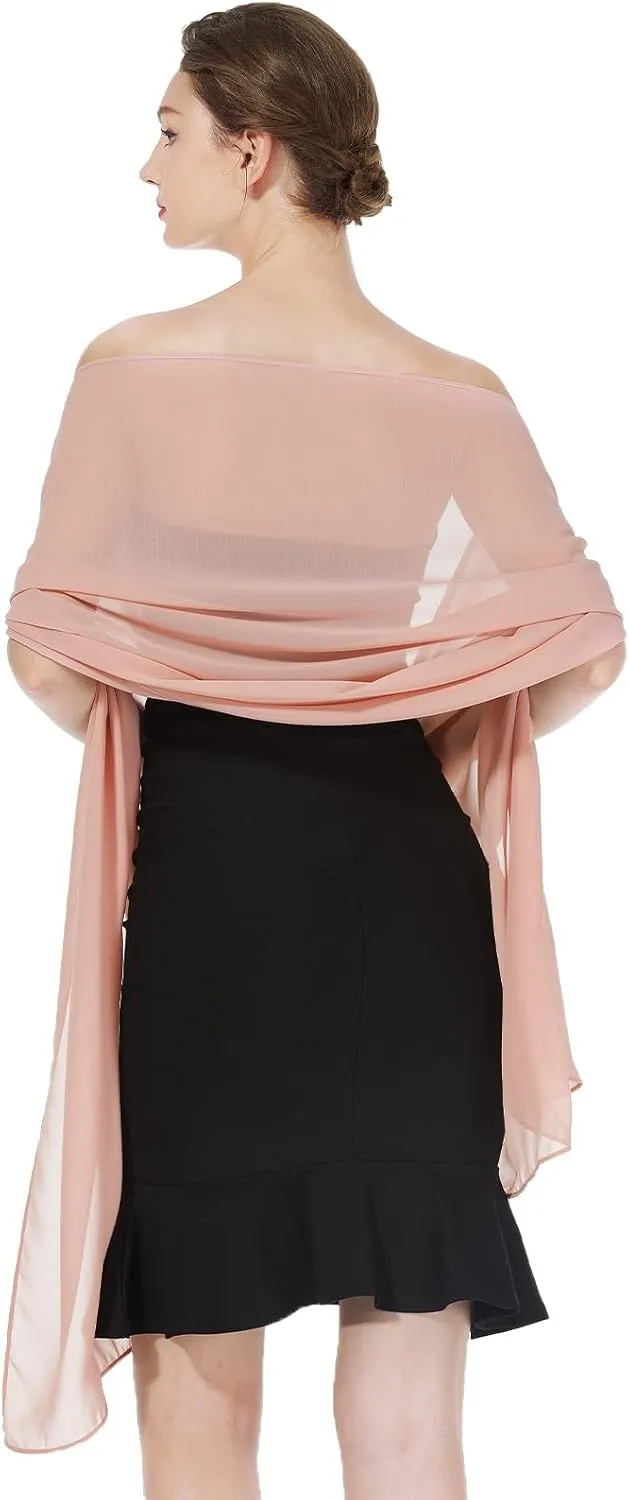 Women Chiffon Shawls and Wraps for Evening Dresses Wedding Party Travel Scarves Pashmina Bikini Cover Up