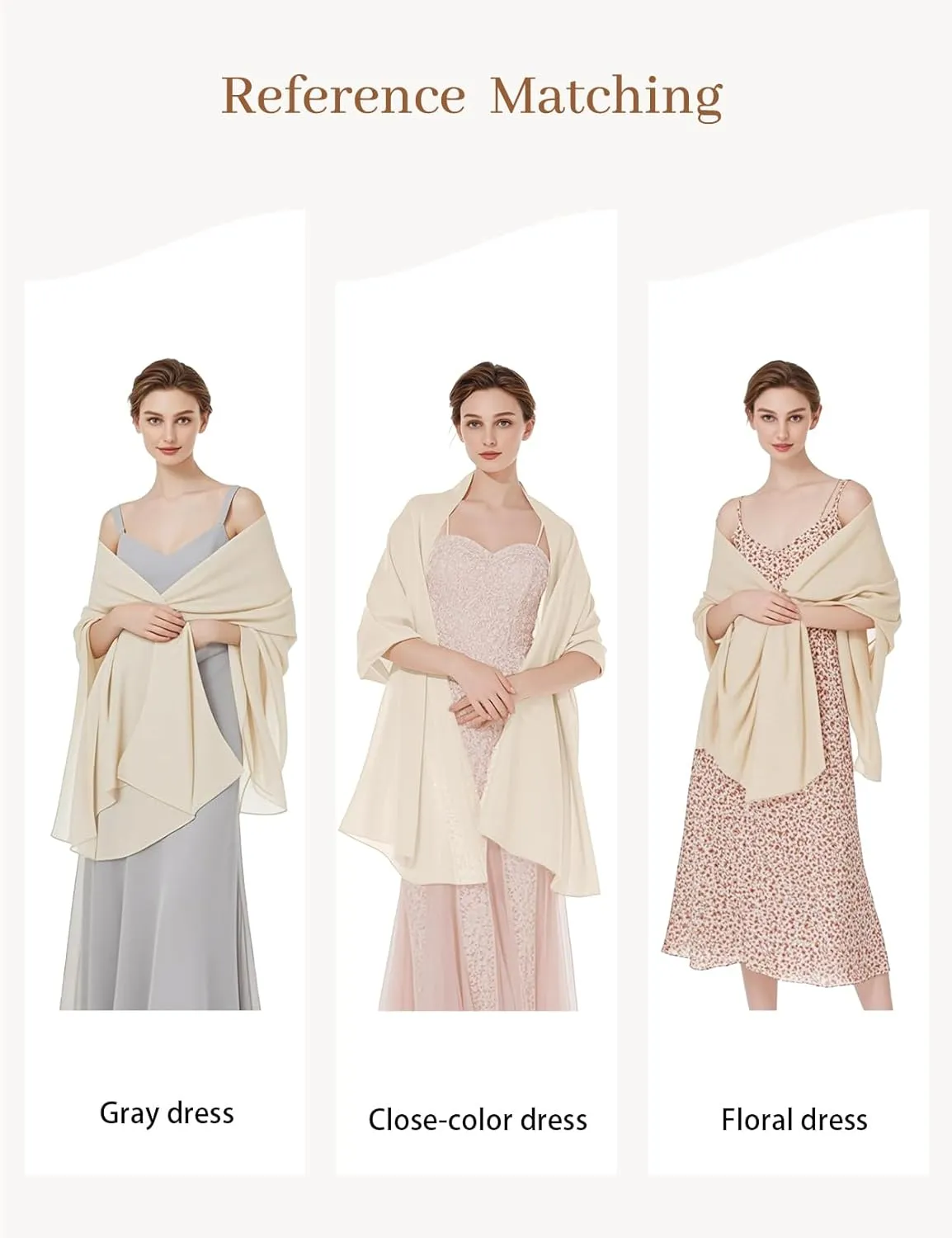 Women Chiffon Shawls and Wraps for Evening Dresses Wedding Party Travel Scarves Pashmina Bikini Cover Up