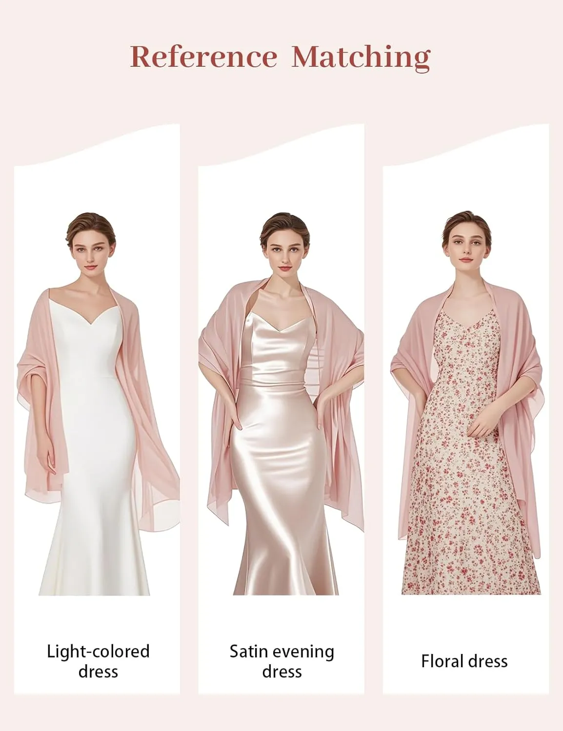 Women Chiffon Shawls and Wraps for Evening Dresses Wedding Party Travel Scarves Pashmina Bikini Cover Up