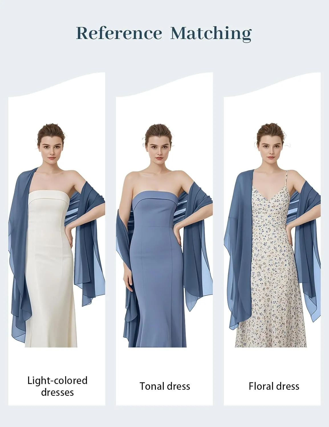 Women Chiffon Shawls and Wraps for Evening Dresses Wedding Party Travel Scarves Pashmina Bikini Cover Up