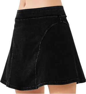 Womens Denim Skirt Shorts Trendy High Waisted Mini Skirt Stretchy Denim Short Skirts 2025 Y2K Mini Shorts Skirts