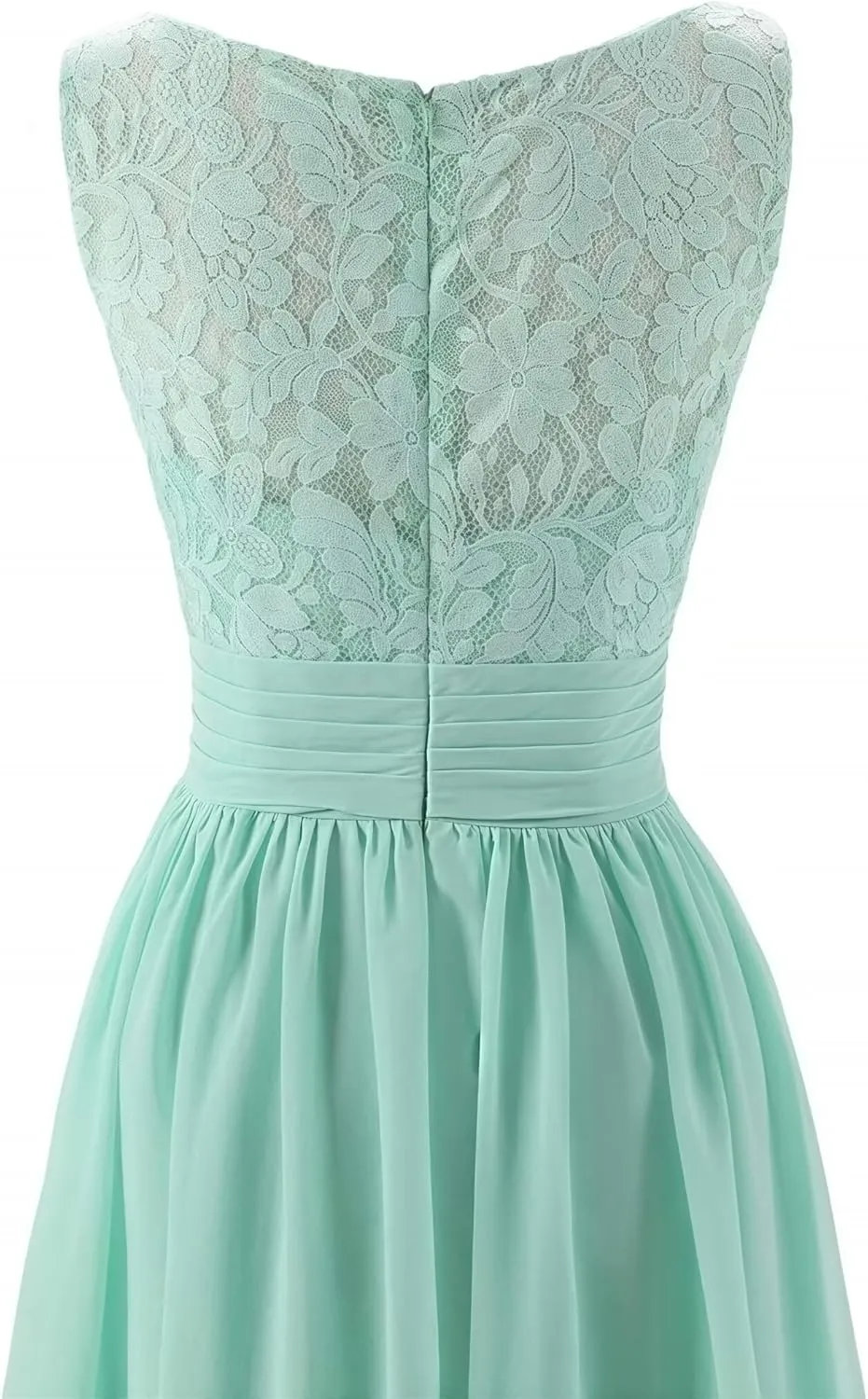 Women's V Neck Chiffon Sleeveless Lace Bridesmaid Dress Wedding Party Gown A Line Formal Dresses Evening Gowns