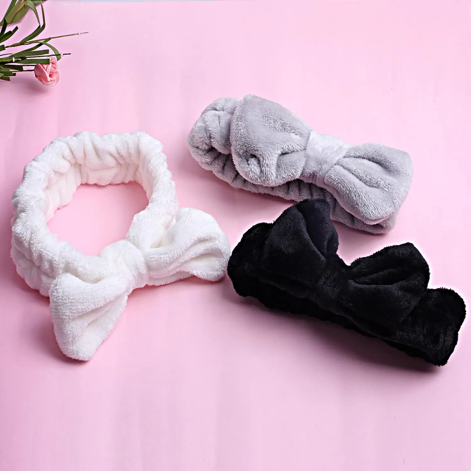 WSYUB Headband for Washing Face, Spa Bow Hair Band, Fluffy Makeup Headbands, Slumber Party Supplies, Facial Headbands