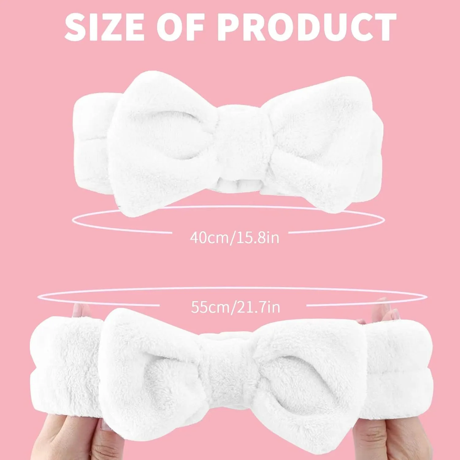 WSYUB Headband for Washing Face, Spa Bow Hair Band, Fluffy Makeup Headbands, Slumber Party Supplies, Facial Headbands