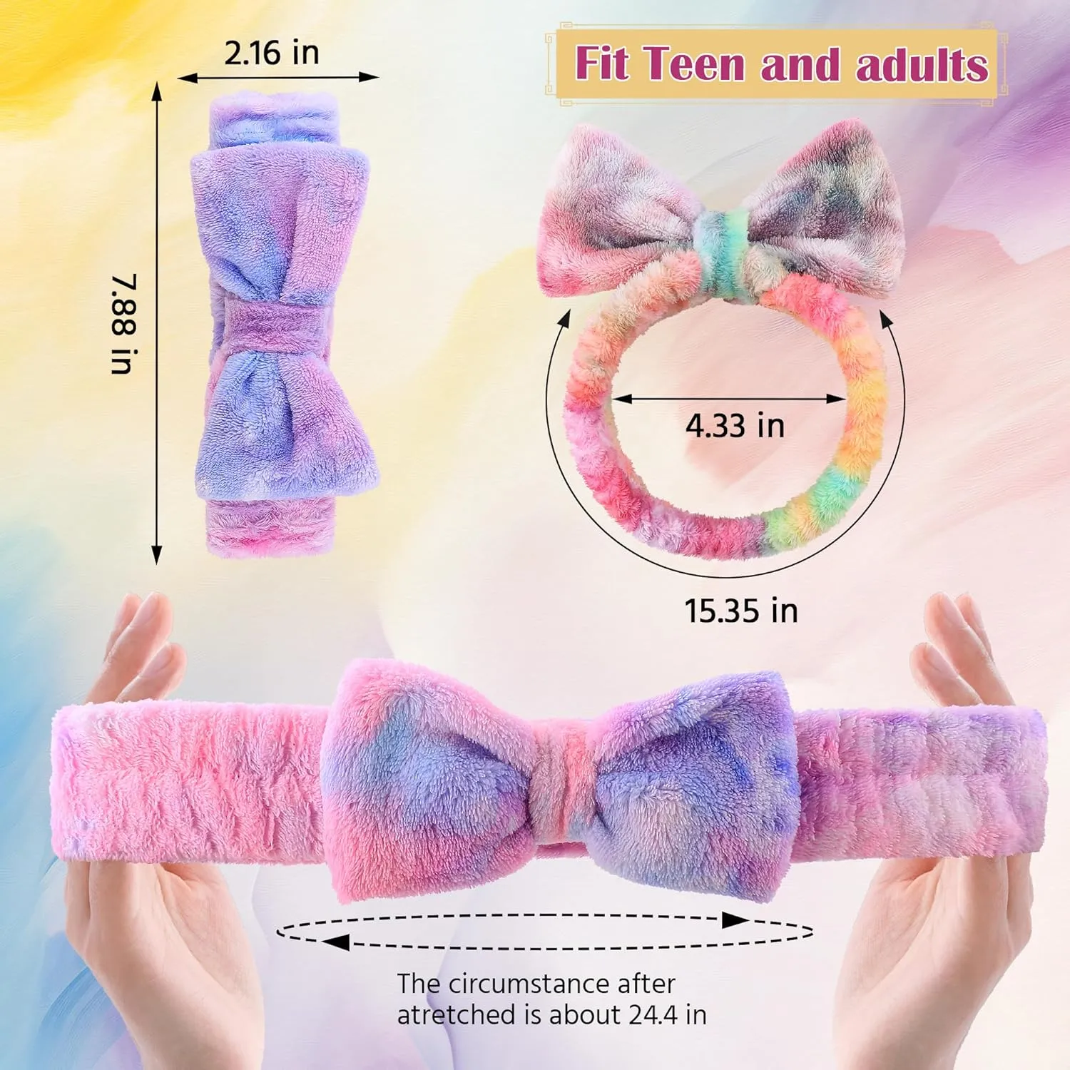WSYUB Makeup Headband, Spa Headband, Headbands for Washing Face, Stuffers for Teens Women, Bow Headbands for Girls Gifts, Skincare Headband, normal size