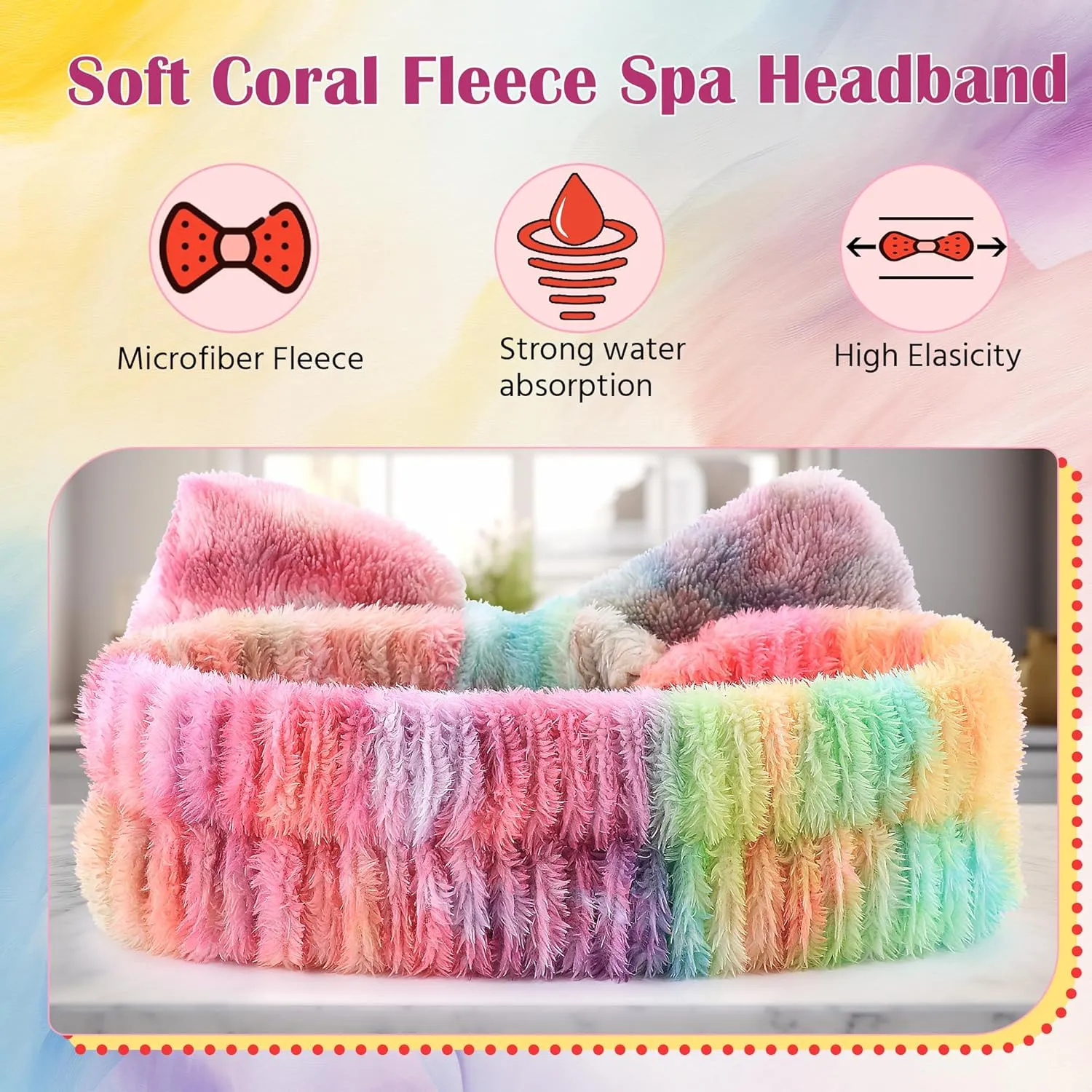 WSYUB Makeup Headband, Spa Headband, Headbands for Washing Face, Stuffers for Teens Women, Bow Headbands for Girls Gifts, Skincare Headband, normal size