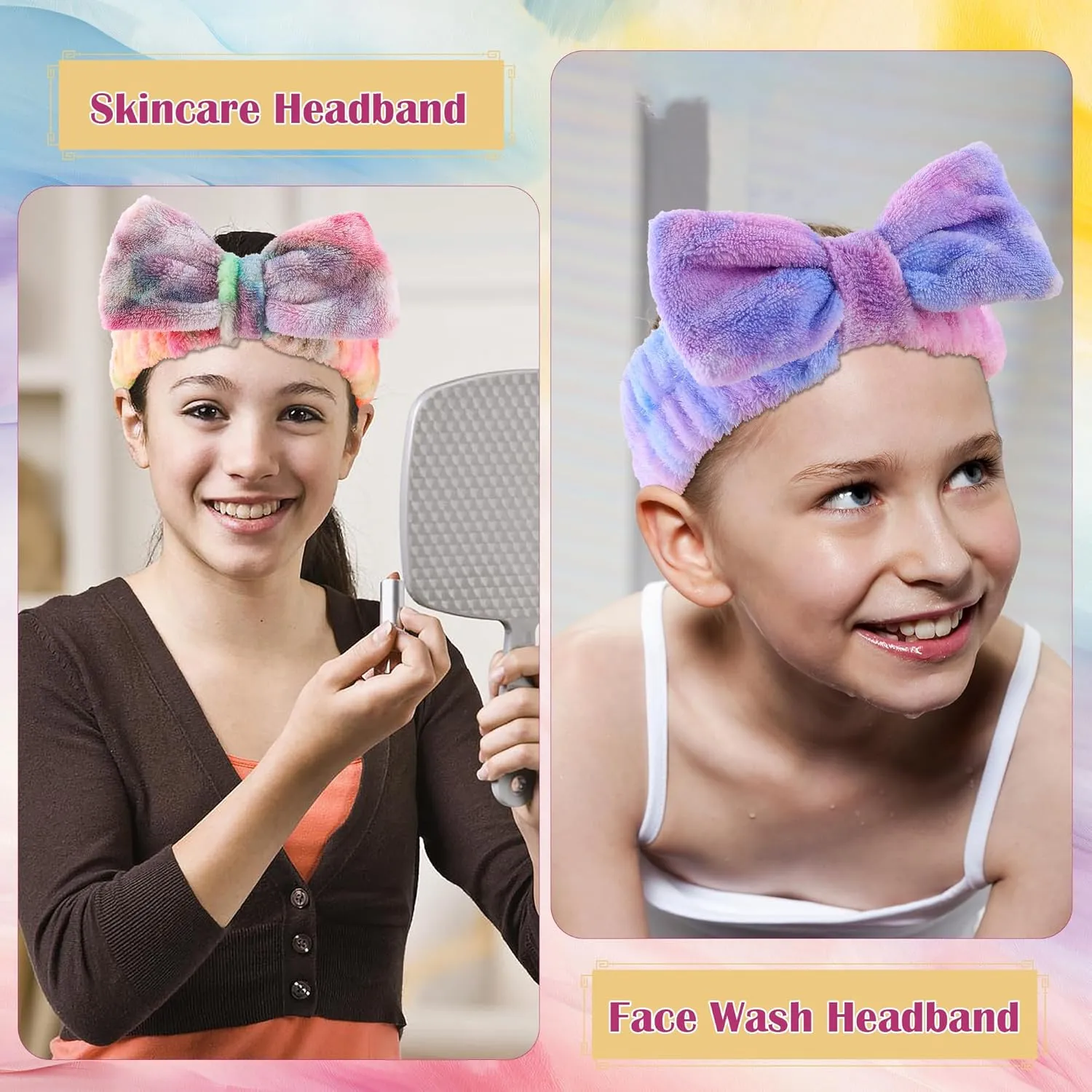WSYUB Makeup Headband, Spa Headband, Headbands for Washing Face, Stuffers for Teens Women, Bow Headbands for Girls Gifts, Skincare Headband, normal size