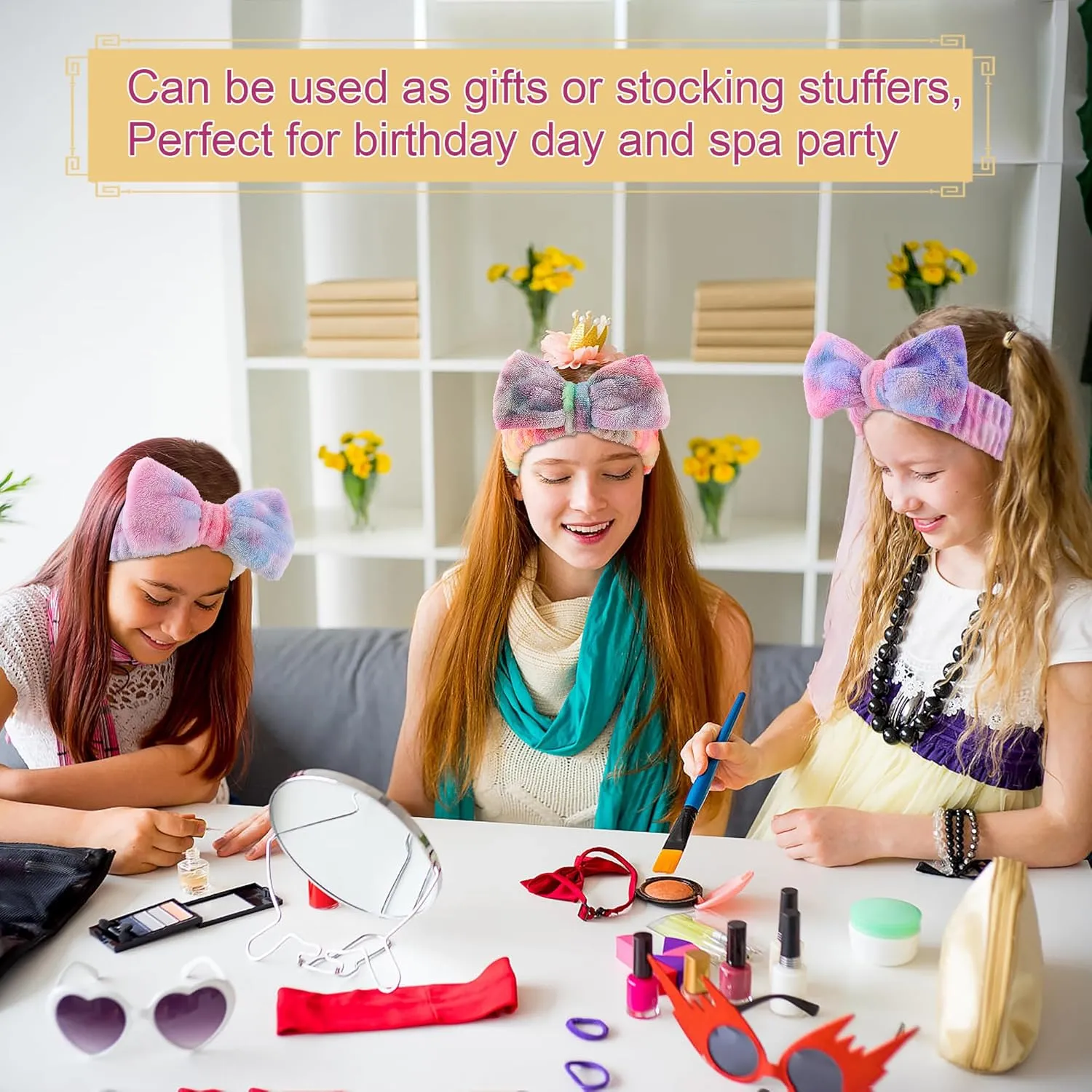 WSYUB Makeup Headband, Spa Headband, Headbands for Washing Face, Stuffers for Teens Women, Bow Headbands for Girls Gifts, Skincare Headband, normal size