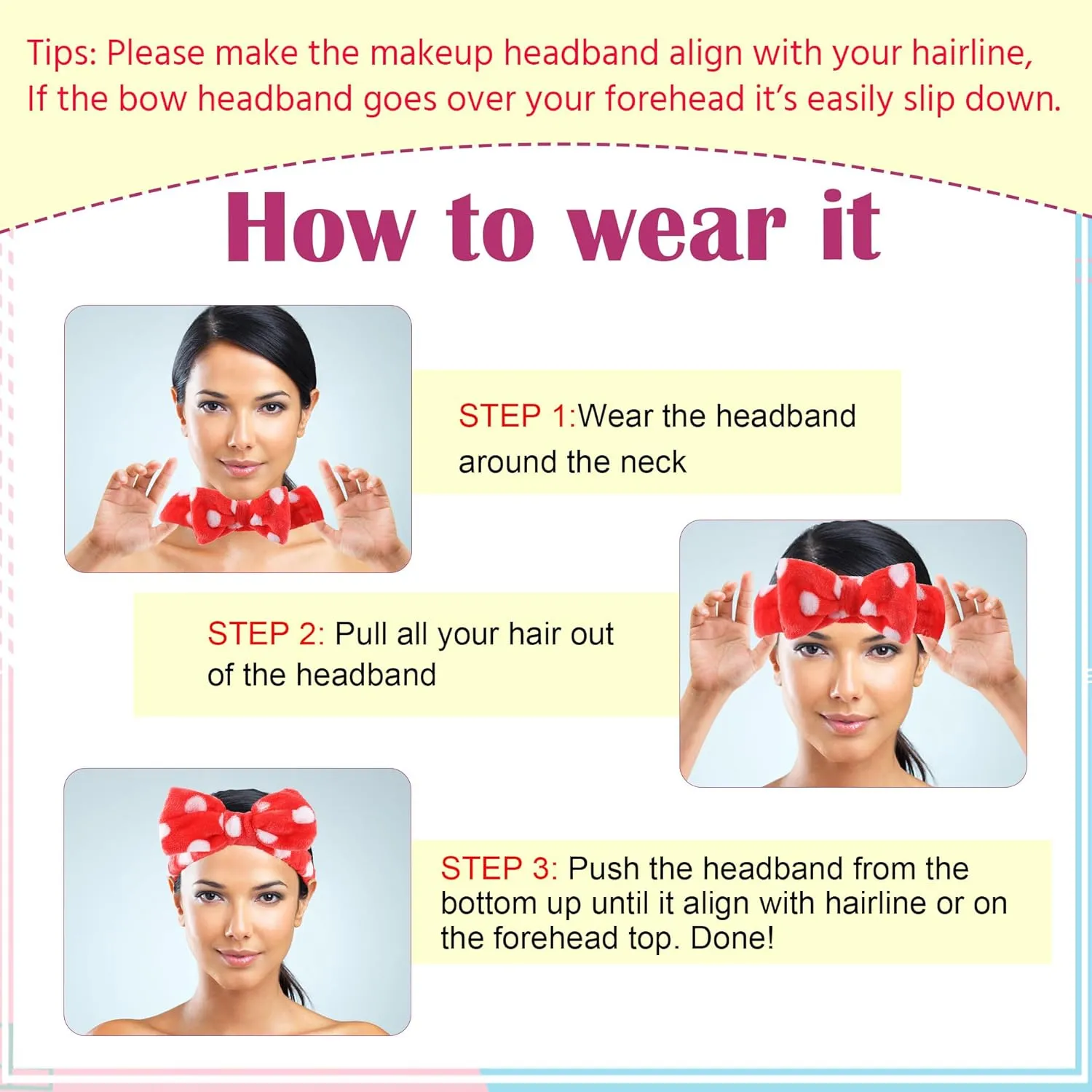 WSYUB Skincare Headband, 6pcs Headband for Washing Face,Spa&Makeup Headbands