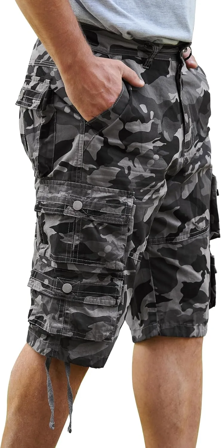 YGREYG Mens Cargo Shorts Long Capri Below The Knee Shorts 3/4 Relaxed Fit Long Shorts with Pockets